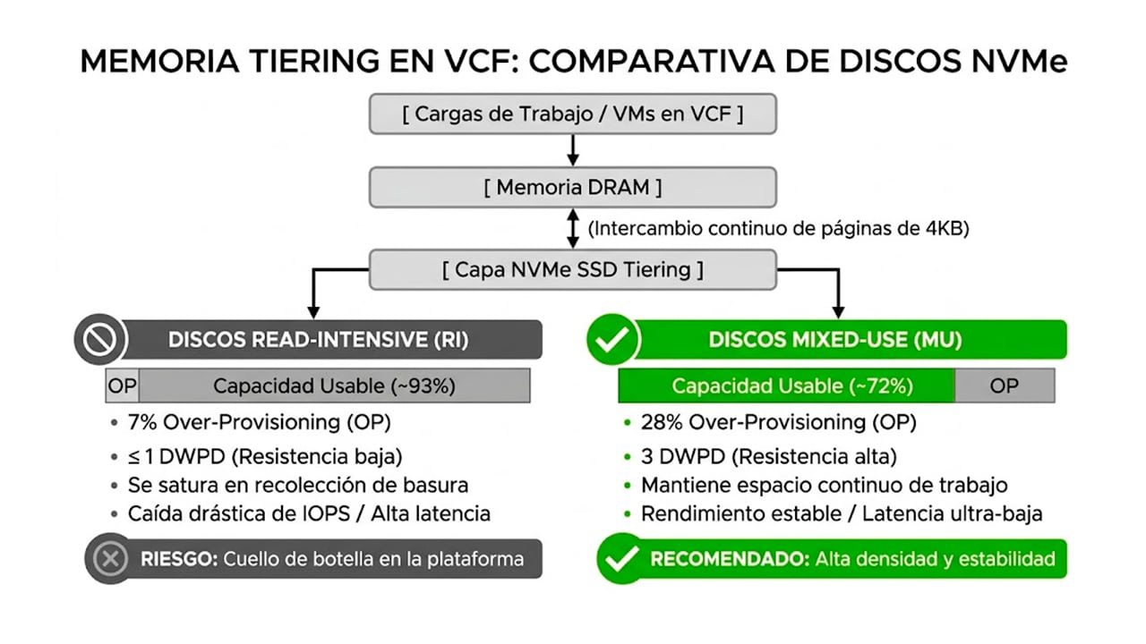 Memory Tiering en VCF: La Clave Oculta del Rendimiento y el Almacenamiento NVMe