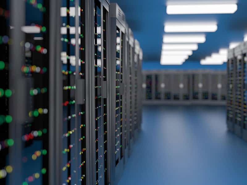 Pasillo de un data center moderno